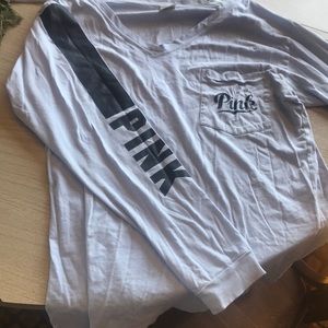 Blue long sleeve PINK shirt